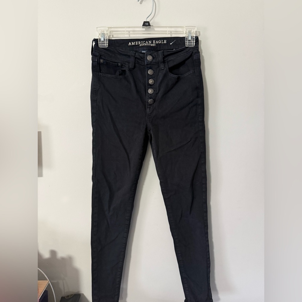 American Eagle Black Super Hi-Rise Jegging